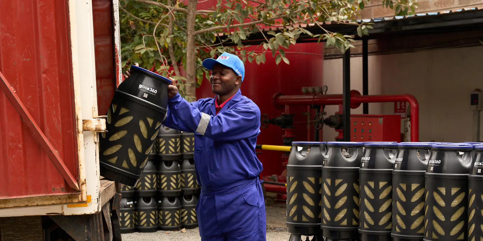 Man delivering gas
